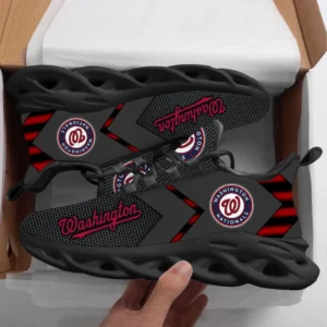 Washington Nationals Max Soul Shoes, All Over Print Zipper Max Soul Shoes Washington Nationals - Black DMLB1096112054