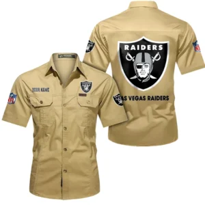Pittsburgh Steelers Short Sleeved Shirtt, All Over Print Short Sleeved Shirt Pittsburgh Steelers - Khaki DNFL1026122026