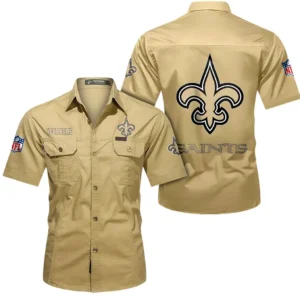 Kansas City Chiefs Short Sleeved Shirtt, All Over Print Short Sleeved Shirt Kansas City Chiefs - Khaki DNFL1026122030