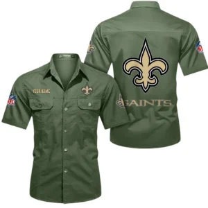 Kansas City Chiefs Short Sleeved Shirtt, All Over Print Short Sleeved Shirt Kansas City Chiefs - Army Green DNFL1026122030