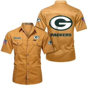Green Bay Packers Short Sleeved Shirtt, All Over Print Short Sleeved Shirt Green Bay Packers - Turmeric DNFL1026122031