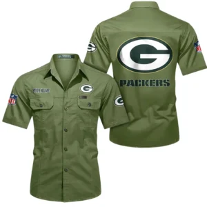 Green Bay Packers Short Sleeved Shirtt, All Over Print Short Sleeved Shirt Green Bay Packers - Fruit Green DNFL1026122031