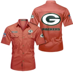 Green Bay Packers Short Sleeved Shirtt, All Over Print Short Sleeved Shirt Green Bay Packers - Red DNFL1026122031