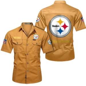 Miami Dolphins Short Sleeved Shirtt, All Over Print Short Sleeved Shirt Miami Dolphins - Turmeric DNFL1026122032
