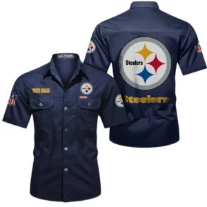 Miami Dolphins Short Sleeved Shirtt, All Over Print Short Sleeved Shirt Miami Dolphins - Dark Blue DNFL1026122032