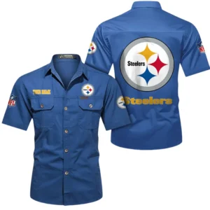 Miami Dolphins Short Sleeved Shirtt, All Over Print Short Sleeved Shirt Miami Dolphins - Cowboy Blue DNFL1026122032