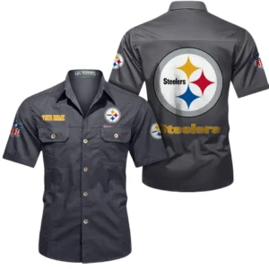 Miami Dolphins Short Sleeved Shirtt, All Over Print Short Sleeved Shirt Miami Dolphins - Gray DNFL1026122032