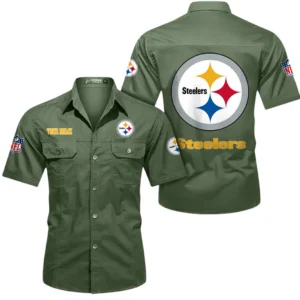 Miami Dolphins Short Sleeved Shirtt, All Over Print Short Sleeved Shirt Miami Dolphins - Army Green DNFL1026122032