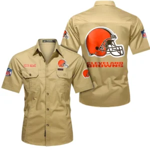 Seattle Seahawks Short Sleeved Shirtt, All Over Print Short Sleeved Shirt Seattle Seahawks - Khaki DNFL1026122037
