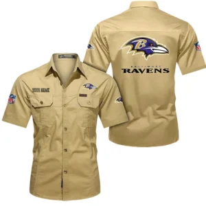 Minnesota Vikings Short Sleeved Shirtt, All Over Print Short Sleeved Shirt Minnesota Vikings - Khaki DNFL1026122039