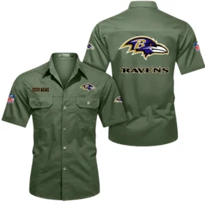 Minnesota Vikings Short Sleeved Shirtt, All Over Print Short Sleeved Shirt Minnesota Vikings - Army Green DNFL1026122039