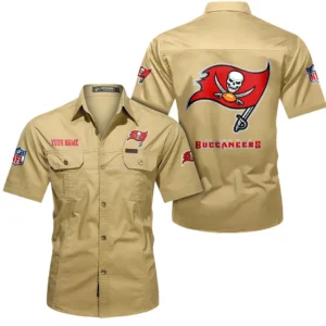Jacksonville Jaguars Short Sleeved Shirtt, All Over Print Short Sleeved Shirt Jacksonville Jaguars - Khaki DNFL1026122041