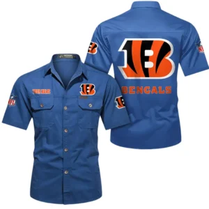 Los Angeles Rams Short Sleeved Shirtt, All Over Print Short Sleeved Shirt Los Angeles Rams - Cowboy Blue DNFL1026122043