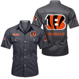 Los Angeles Rams Short Sleeved Shirtt, All Over Print Short Sleeved Shirt Los Angeles Rams - Gray DNFL1026122043