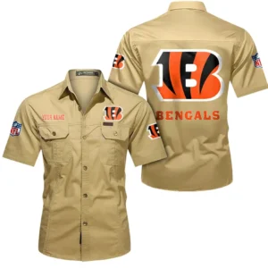 Los Angeles Rams Short Sleeved Shirtt, All Over Print Short Sleeved Shirt Los Angeles Rams - Khaki DNFL1026122043