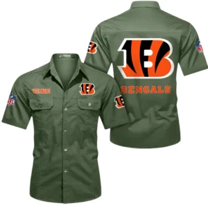 Los Angeles Rams Short Sleeved Shirtt, All Over Print Short Sleeved Shirt Los Angeles Rams - Army Green DNFL1026122043