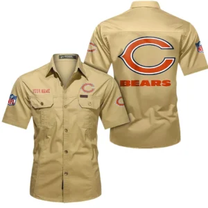 Washington Commanders Short Sleeved Shirtt, All Over Print Short Sleeved Shirt Washington Commanders - Khaki DNFL1026122046