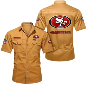 Detroit Lions Short Sleeved Shirtt, All Over Print Short Sleeved Shirt Detroit Lions - Turmeric DNFL1026122048