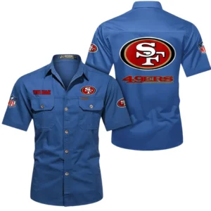 Detroit Lions Short Sleeved Shirtt, All Over Print Short Sleeved Shirt Detroit Lions - Cowboy Blue DNFL1026122048