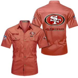 Detroit Lions Short Sleeved Shirtt, All Over Print Short Sleeved Shirt Detroit Lions - Red DNFL1026122048