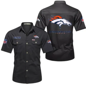 Denver Broncos Short Sleeved Shirtt, All Over Print Short Sleeved Shirt Denver Broncos - Black DNFL1026122050