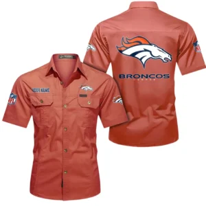 Denver Broncos Short Sleeved Shirtt, All Over Print Short Sleeved Shirt Denver Broncos - Red DNFL1026122050