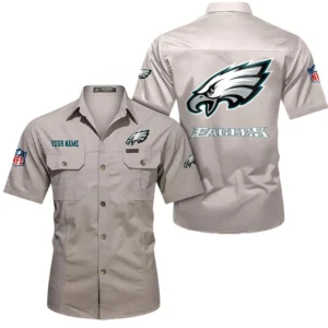 Cleveland Browns Short Sleeved Shirtt, All Over Print Short Sleeved Shirt Cleveland Browns - Beige DNFL1026122051