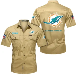 Carolina Panthers Short Sleeved Shirtt, All Over Print Short Sleeved Shirt Carolina Panthers - Khaki DNFL1026122056