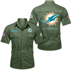 Carolina Panthers Short Sleeved Shirtt, All Over Print Short Sleeved Shirt Carolina Panthers - Army Green DNFL1026122056