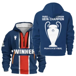 Paris Saint-Germain Hoodie Half Zipper UEFA Champion 2025 For Fan Paris Saint-Germain HVN1036C1060225HODZ