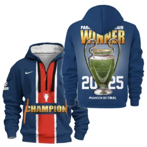 Paris Saint-Germain Hoodie Half Zipper UEFA Champion 2025 For Fan Paris Saint-Germain HVN1039C1060225HODZ