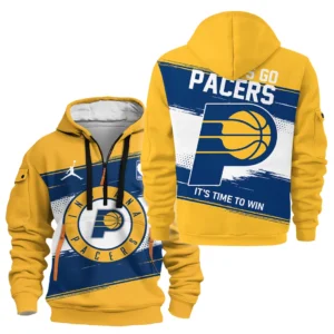 Indiana Pacers Hoodie Half Zipper NBA 2025 For Fan Indiana Pacers HVN1044IND060325HODZ
