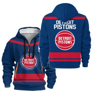 Detroit Pistons Hoodie Half Zipper NBA 2025 For Fan Detroit Pistons HVN1055DP060725HODZ