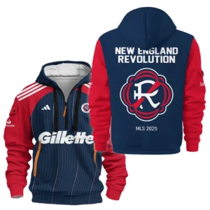 New England Revolution Hoodie Half Zipper MLS 2025 For Fan New England Revolution HVN1056NER061025HODZ