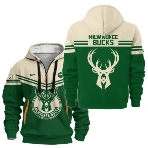 Milwaukee Bucks Hoodie Half Zipper NBA 2025 For Fan Milwaukee Bucks HVN1060MB061125HODZ