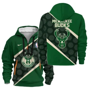 Milwaukee Bucks Hoodie Half Zipper NBA 2025 For Fan Milwaukee Bucks HVN1062MB061225HODZ