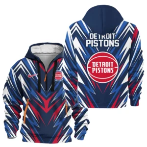 Detroit Pistons Hoodie Half Zipper NBA 2025 For Fan Detroit Pistons HVN1063DP061225HODZ