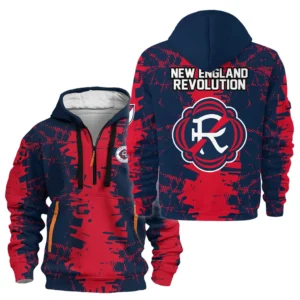 New England Revolution Hoodie Half Zipper MLS 2025 For Fan New England Revolution HVN1066NER061625HODZ