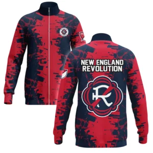 New England Revolution Stand Collar Jacket MLS 2025 For Fan New England Revolution HVN1066NER061625SCJ