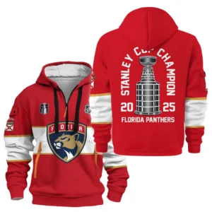 Florida Panthers Hoodie Half Zipper NHL 2025 For Fan Florida Panthers HVN1071CHMP061825HODZ