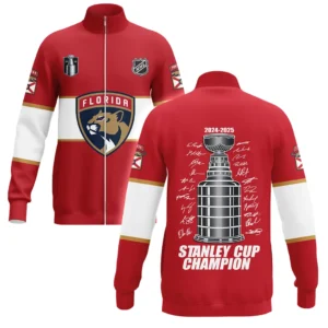 Florida Panthers Stand Collar Jacket NHL 2025 For Fan Florida Panthers HVN1072CUP061825SCJ