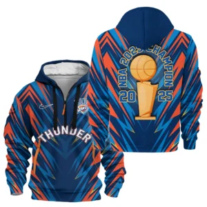 Oklahoma City Thunder Hoodie Half Zipper NBA 2025 For Fan Oklahoma City Thunder HVN1076DER061925HODZ