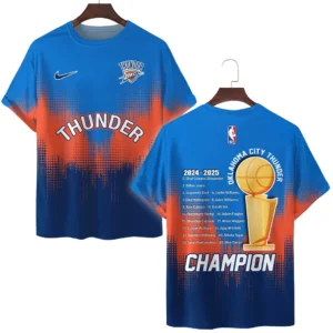 Oklahoma City Thunder T-Shirt NBA 2025 For Fan Oklahoma City Thunder HVN1078DER061925TS3D