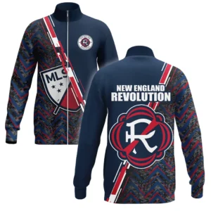 New England Revolution Stand Collar Jacket MLS 2025 For Fan New England Revolution HVN1081NER062125SCJ