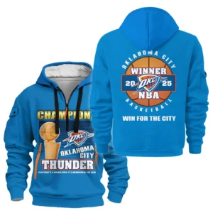 Oklahoma City Thunder Hoodie Half Zipper NBA 2025 For Fan Oklahoma City Thunder HVN1092OKC062425HODZ