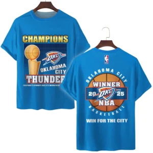 Oklahoma City Thunder T-Shirt NBA 2025 For Fan Oklahoma City Thunder HVN1092OKC062425TS3D
