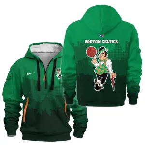 Boston Celtics Hoodie Half Zipper NBA 2025 For Fan Boston Celtics HVN1094BC062625HODZ