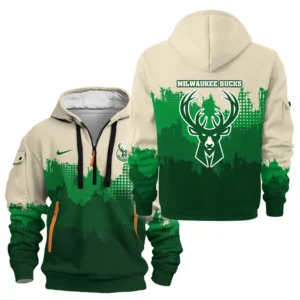 Milwaukee Bucks Hoodie Half Zipper NBA 2025 For Fan Milwaukee Bucks HVN1094MB062625HODZ