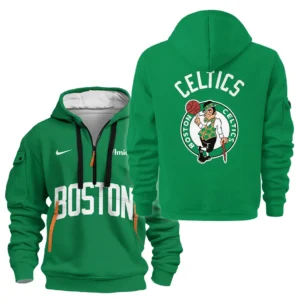 Boston Celtics Hoodie Half Zipper NBA 2025 For Fan Boston Celtics HVN1095BC062725HODZ