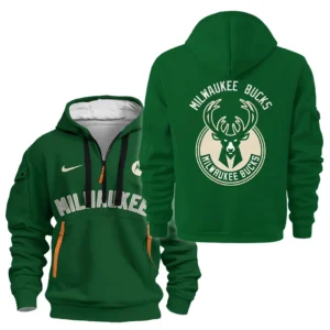 Milwaukee Bucks Hoodie Half Zipper NBA 2025 For Fan Milwaukee Bucks HVN1095MB062725HODZ